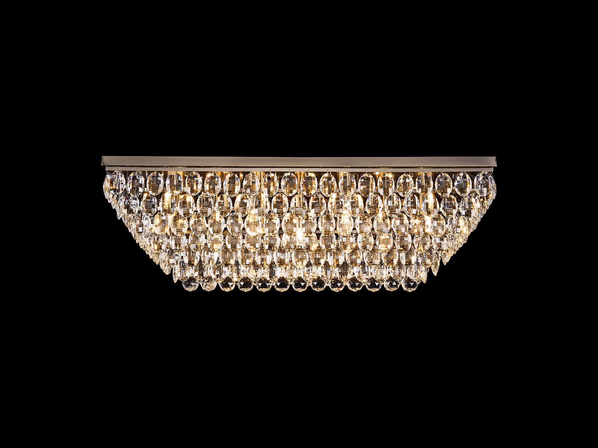 Coniston Antique Brass Crystal Ceiling Lights Diyas Linear Crystal Fittings